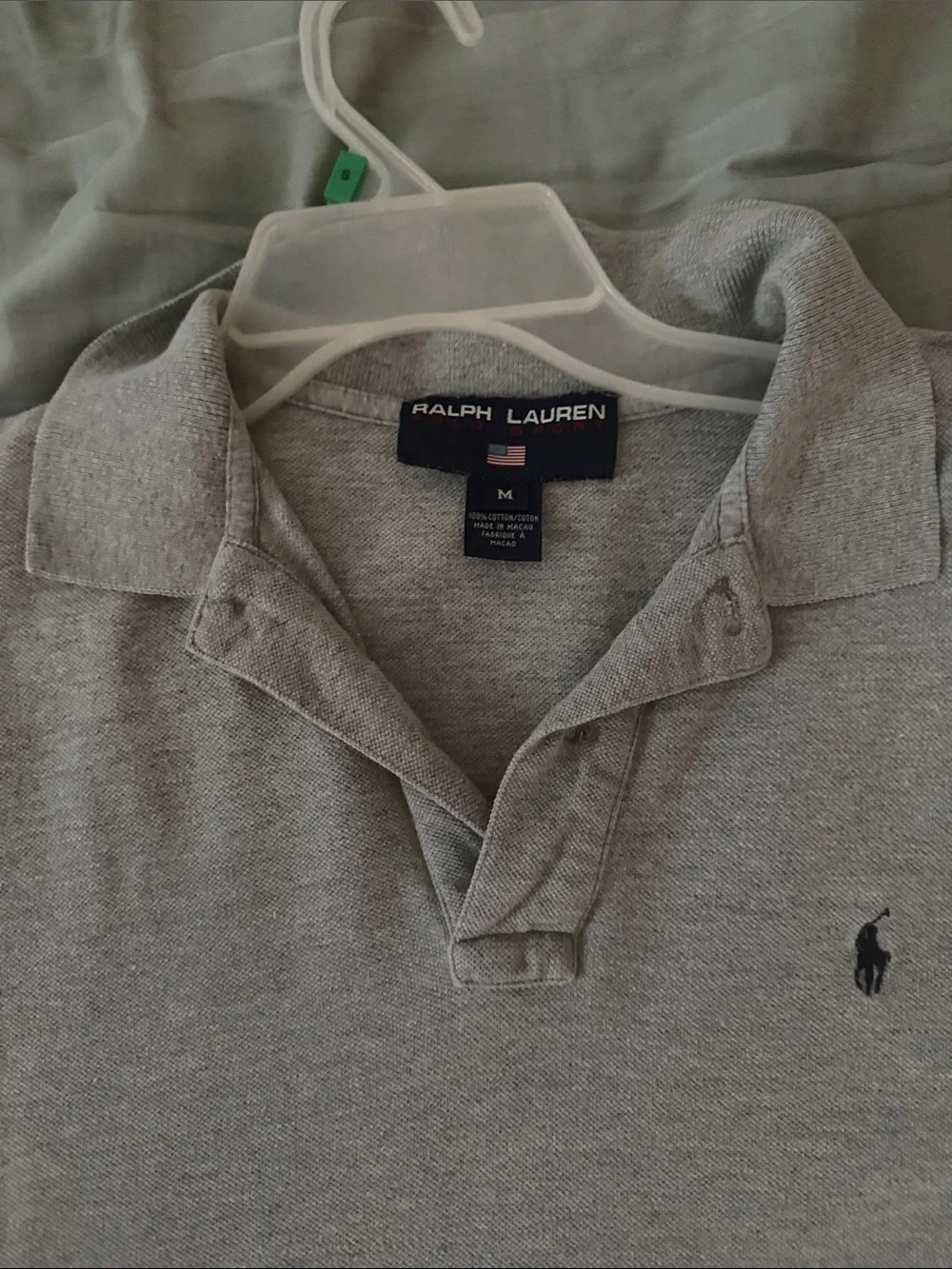 Ralph Lauren Light Gray Polo with Navy Pony
